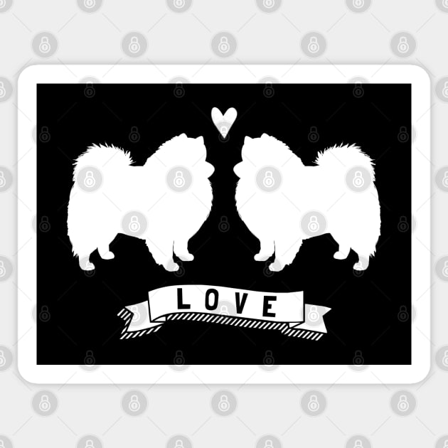 American Eskimo Dogs in Love | Eskies Sticker by Coffee Squirrel